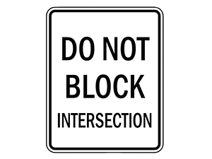 Picture of Do Not Block Intersection Sign